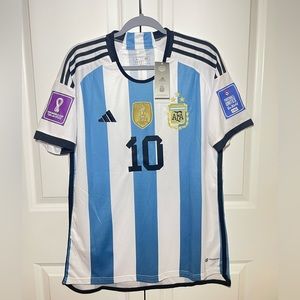 Argentina home world cup Qatar 2022 champion 3 stars  #10 Messi Size L